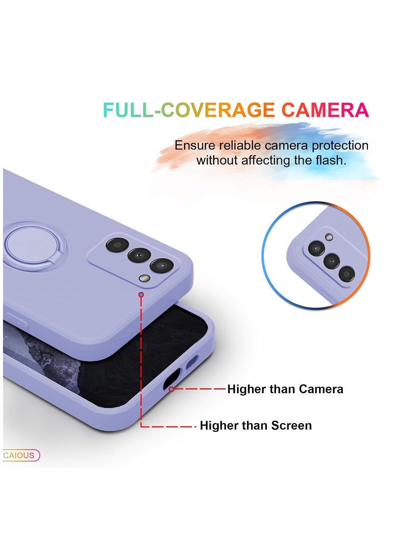 Generic Case for Samsung Galaxy A55 5G（2024 Released）Silicone Case with Ring 360°rotatable Kickstand Support Magnetic Car Mount, Protective Cover with Strap Lanyard (Lavender)  - Image 3