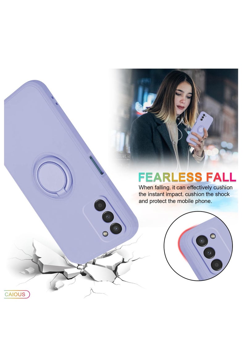 Generic Case for Samsung Galaxy A55 5G（2024 Released）Silicone Case with Ring 360°rotatable Kickstand Support Magnetic Car Mount, Protective Cover with Strap Lanyard (Lavender)  - Image 4