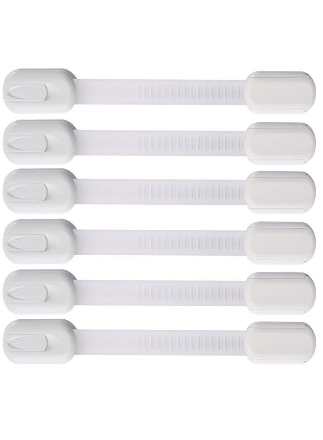 vmaisi 6 Pack Vmaisi Multiuse Adhesive Straps Locks Childproofing Baby Proofing Cabinet Latches For Drawers Fridge Dishwasher Toilet Seat Cupboard Oventrash Can No Drilling (White) (6) - Image 2
