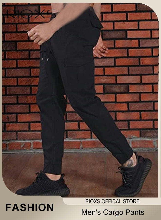 ريوكس بنطلون بضائع الرجال، بنطلون رياضي بنطلون رياضي قابل للتنفس، بنطلون مريح مرن مع الجوز، أزياء عدائين بنطلون رياضي للرجال، نادي رياضي بنطلون رياضي بنطلون رجال بنطلون طويل - Image 4