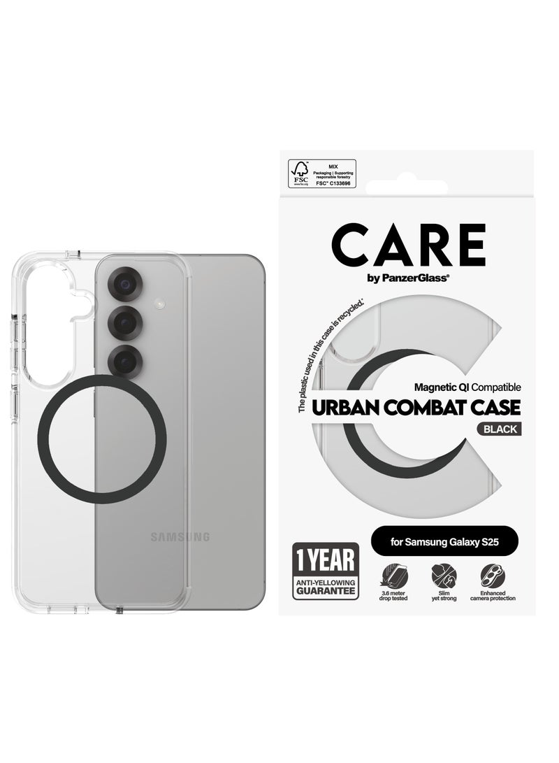PanzerGlass CARE Flagship Case Qi Black Samsung Galaxy S25 - Clear - Image 2