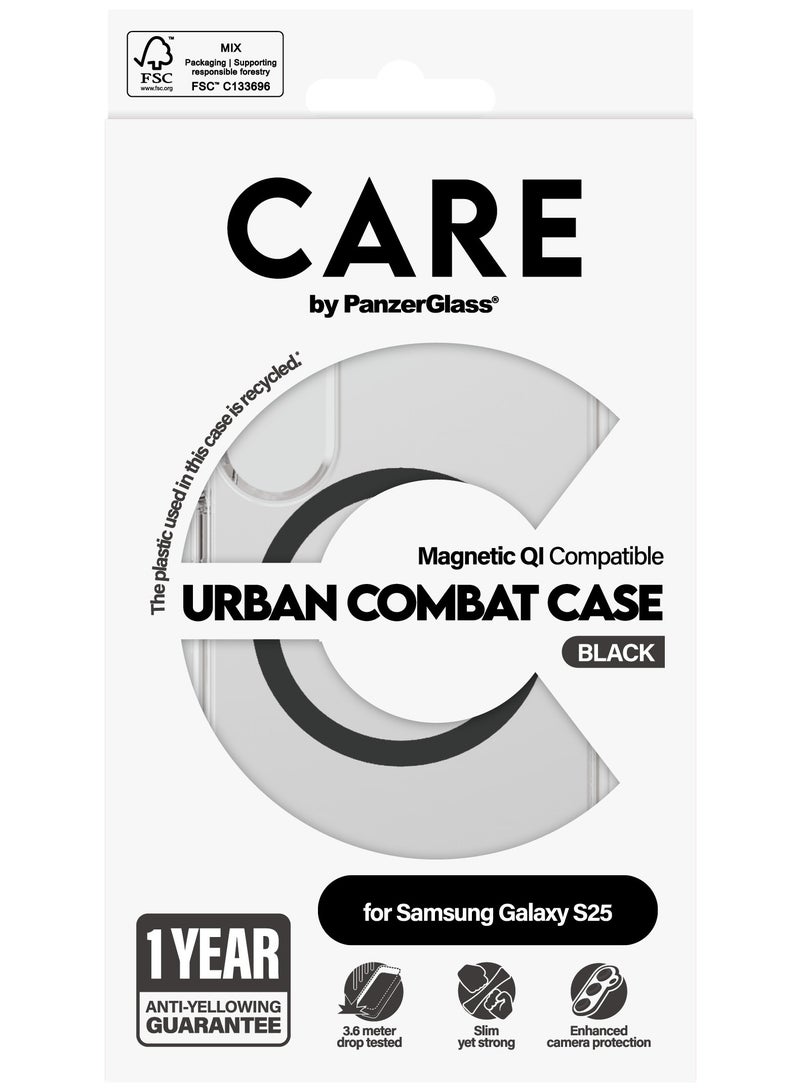 PanzerGlass CARE Flagship Case Qi Black Samsung Galaxy S25 - Clear - Image 3