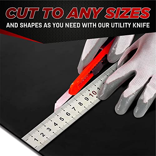 PAMAZY Neoprene Rubber Sheet Roll 1/16" Thick x 8" Wide x 5Ft Long with Adhesive Backing (Including Utility Knife), Heavy Duty Self Rubber Seal Strips Roll for DIY Gaskets, Flooring, Seals - Image 5