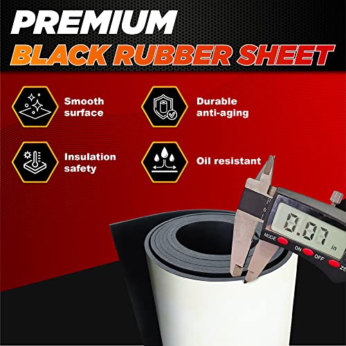 PAMAZY Neoprene Rubber Sheet Roll 1/16" Thick x 8" Wide x 5Ft Long with Adhesive Backing (Including Utility Knife), Heavy Duty Self Rubber Seal Strips Roll for DIY Gaskets, Flooring, Seals - Image 3