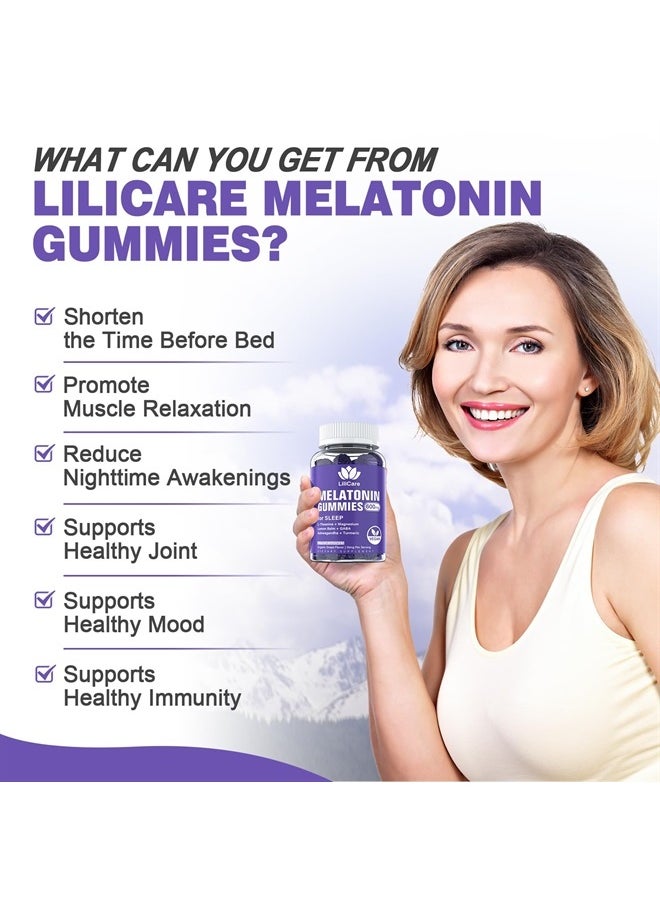 EnvyDeal - Melatonin Gummies 10mg 20mg for Adults, Extra Strength with L-Theanine, Ashwagandha, Magnesium, Turmeric, GABA, Lemon Balm and Chamomile for Supports Health Circadian Rhythm, Vegan Grape Flavor - Image 1