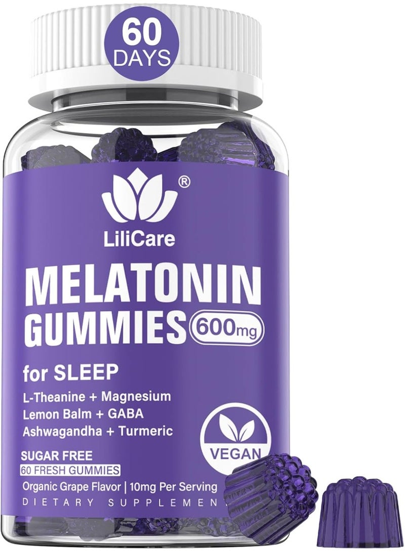 EnvyDeal Melatonin Gummies  for Adults, Extra Strength for Supports Health Circadian Rhythm, Vegan Grape Flavor 60 Count - Image 1