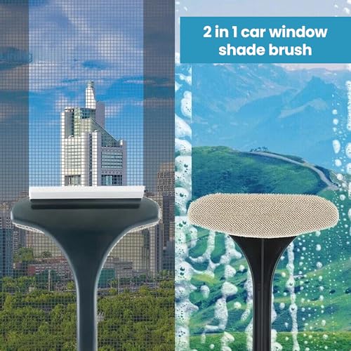 HOMEZE 2 in 1 Mesh Cleaner Brush, New Magic Window Cleaning Brush, with Scraper, Double Sided Wet & Dry Dual Purpose, Extendable Mesh Screen Cleaner. - Image 3