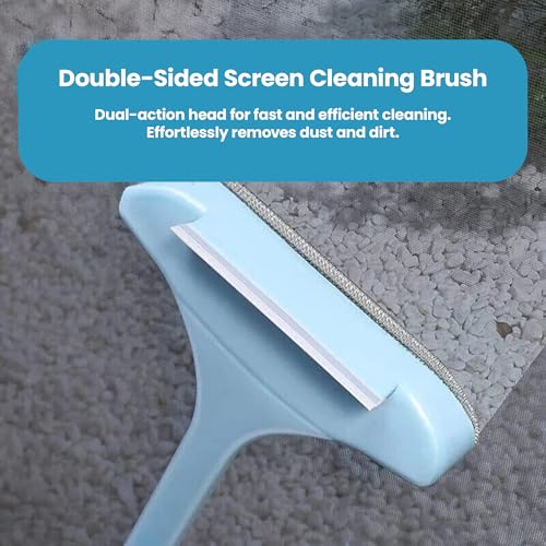 HOMEZE 2 in 1 Mesh Cleaner Brush, New Magic Window Cleaning Brush, with Scraper, Double Sided Wet & Dry Dual Purpose, Extendable Mesh Screen Cleaner. - Image 4