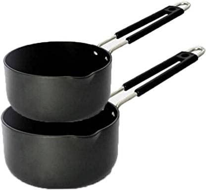 Stephy Hard Anodised Sauce Pan/Milk Pan(13 cm, 15.5 cm) 1 LTR, 1.25 LTR. Pack of 2 - Image 1
