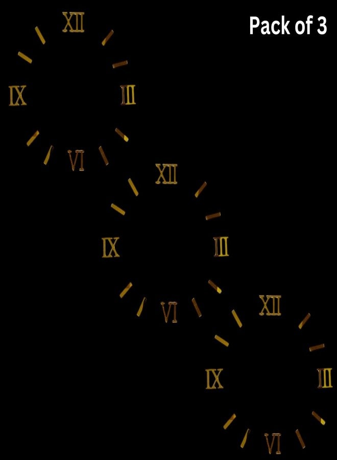 SNOOGG Pack of 3 Gold Acrylic Clock Roman Letters Size 1 Inch for Resin Art Clock Making DIY Craft and More - Image 2