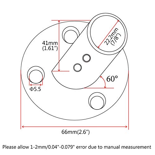 NRC&XRC Heavy Dudy 316SS Marine Boat Hand Rail Fittings 60 Degree Round Base for 7/8''Tube - Image 2