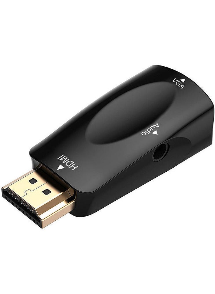 HDMI Male to VGA Female Adapter with Audio Support – 1080P Video Converter for Laptop, PC, TV Box, Game Console to VGA Monitor, Projector, TV – Audio  Video Sync, Plug  Play, Black, Cable Included - Image 4