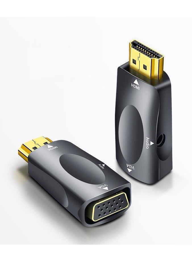 HDMI Male to VGA Female Adapter with Audio Support – 1080P Video Converter for Laptop, PC, TV Box, Game Console to VGA Monitor, Projector, TV – Audio  Video Sync, Plug  Play, Black, Cable Included - Image 1