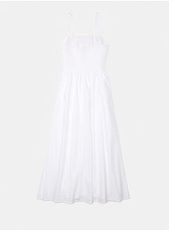 American Eagle AE Strapless Ruched Poplin Midi Dress  - Image 5