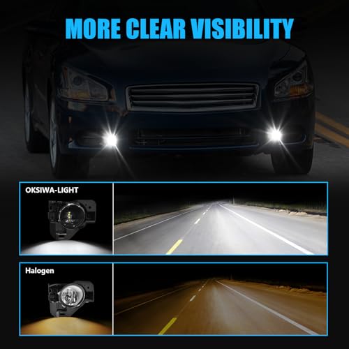 OKSIWA LED Fog Lights for Nissan Maxima 2009-2014, Front Bumper Fog Lamp with Switch Wiring Harness Kit, neblineros para autos delantero, faros antiniebla - Image 4