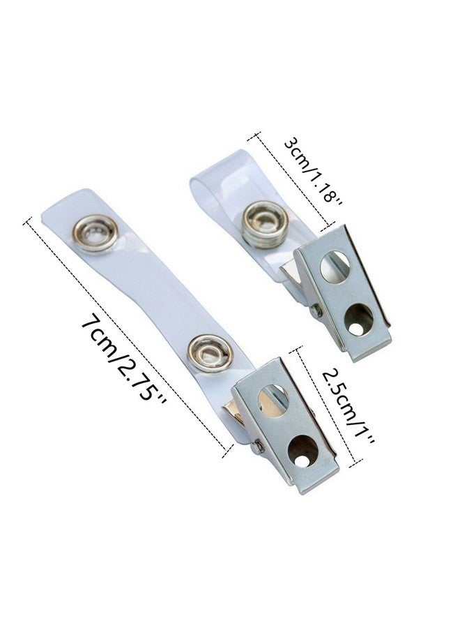 YYaaloa Badge Clips 30Pcs Double Hole Metal Name Tags Holder With Pvc Straps Id Strap Clip Adapter Id Badge Clips Clear30 Clips Per Pack (Clear 30Pcs) - Image 2