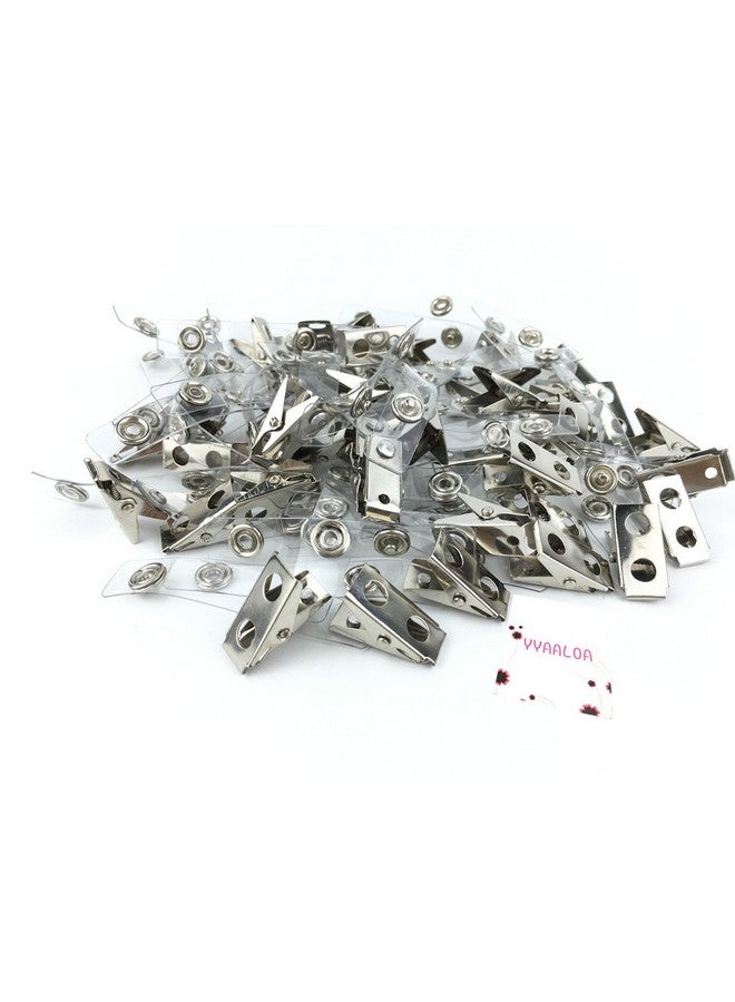 YYaaloa Badge Clips 30Pcs Double Hole Metal Name Tags Holder With Pvc Straps Id Strap Clip Adapter Id Badge Clips Clear30 Clips Per Pack (Clear 30Pcs) - Image 5