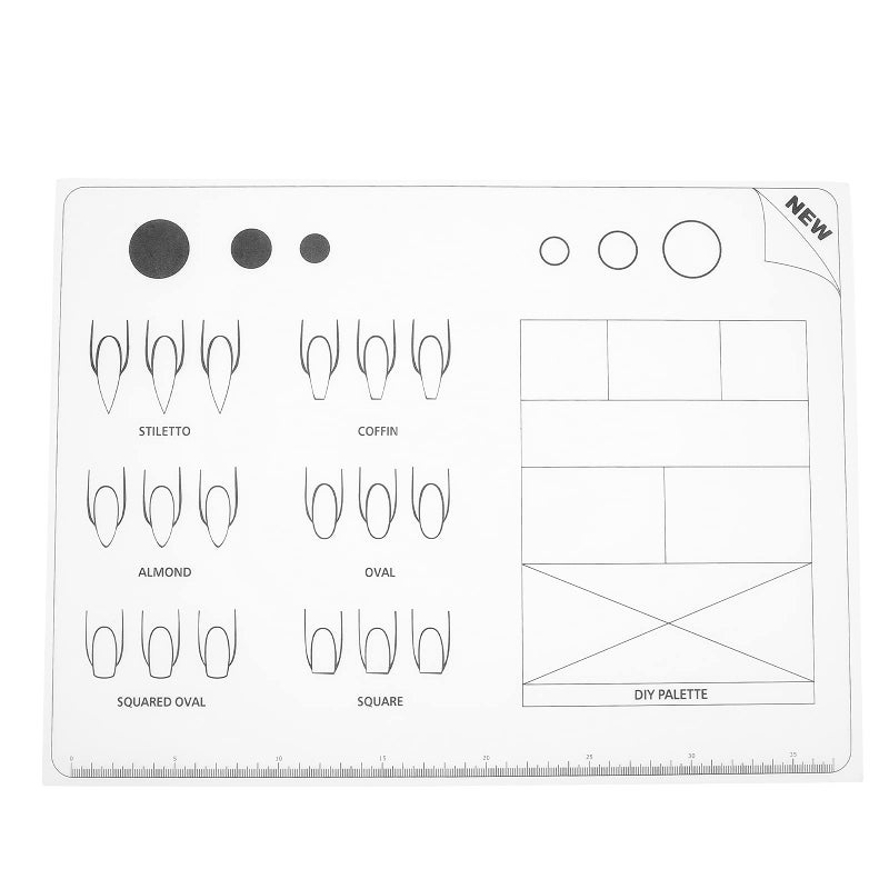 Uonlytech Acrylic Nail Training Mat Silicone Trainer Sheet for Application Practice As Shown - Image 1