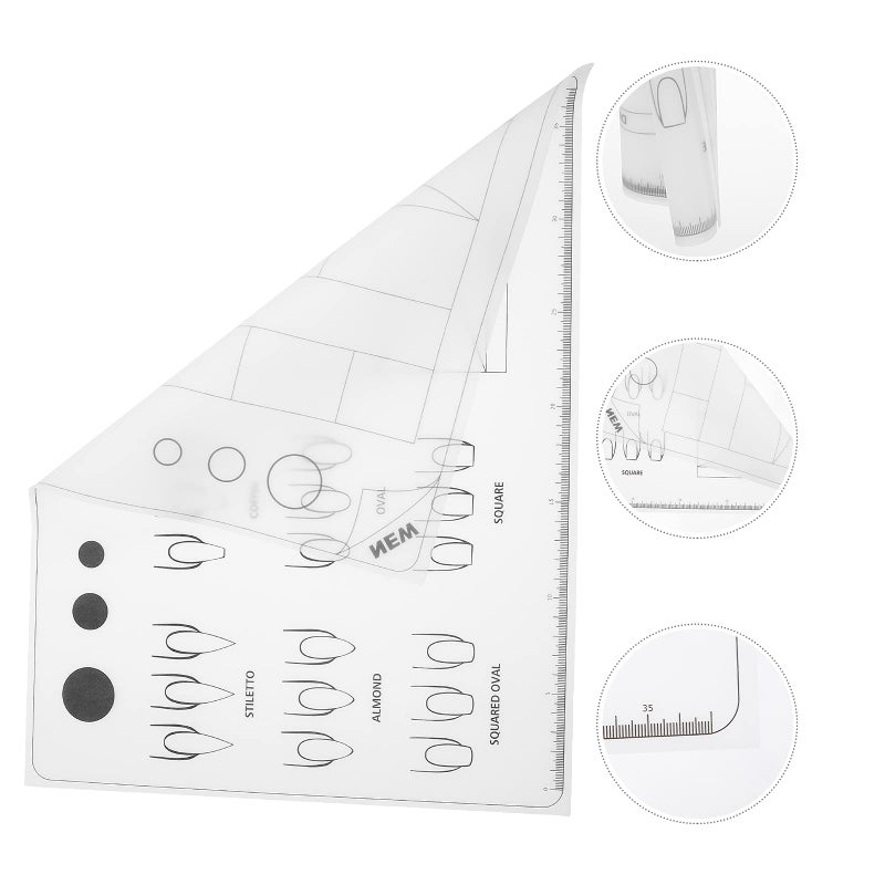 Uonlytech Acrylic Nail Training Mat Silicone Trainer Sheet for Application Practice As Shown - Image 5