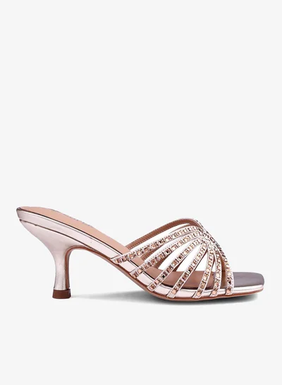 Cuple Womens interwoven strap heeled sandals