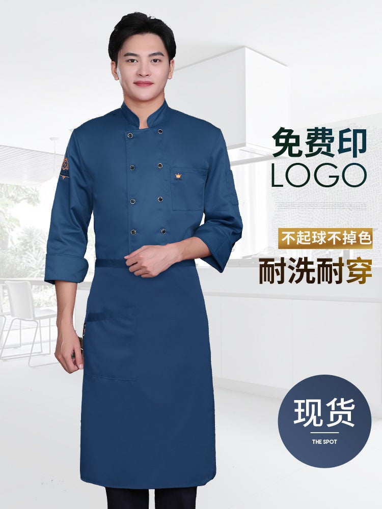 Chef Work Clothes For Men In , Catering, Tea House, El Kitchen, Baking Chef Uniforms, Short-Sleeved Work Clothes, Work Clothes - Image 4