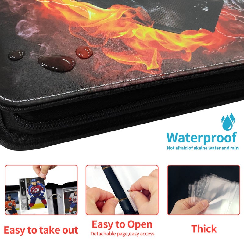 CDROPS Card Binder Compatible with Ice Hockey Card, Trading Card, for MTG and Other TCG, Fits 400 Cards with 50 Removable Pages, Card Holder Collector for Standard Size Card - Image 4
