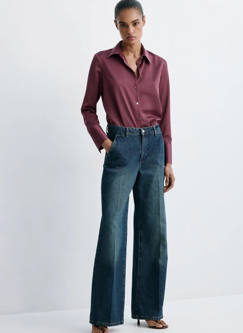مانجو Regular-Fit Satin Shirt