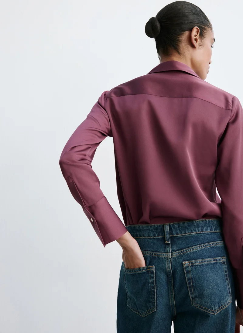 مانجو Regular-Fit Satin Shirt