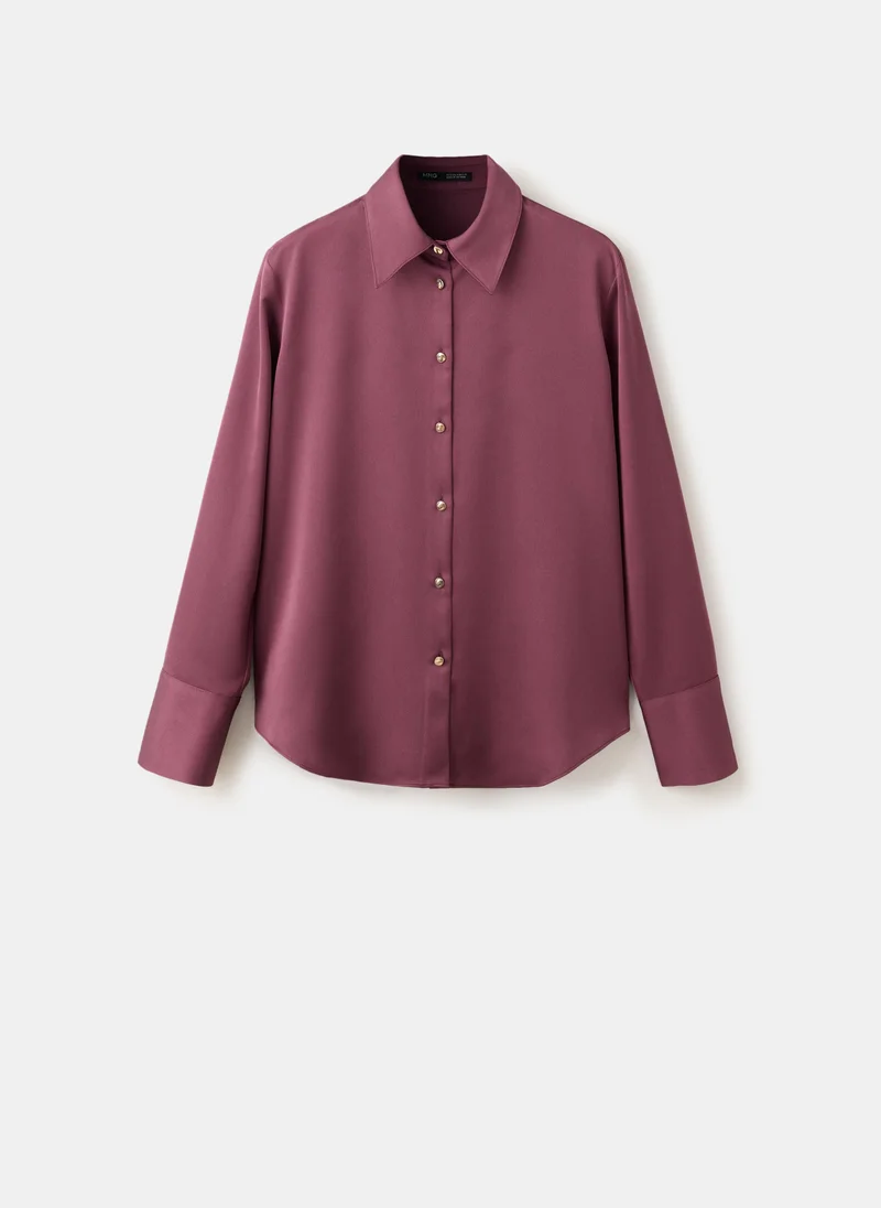 Mango 66-CIRUELA Regular-Fit Satin Shirt for Women | Best Price UAE