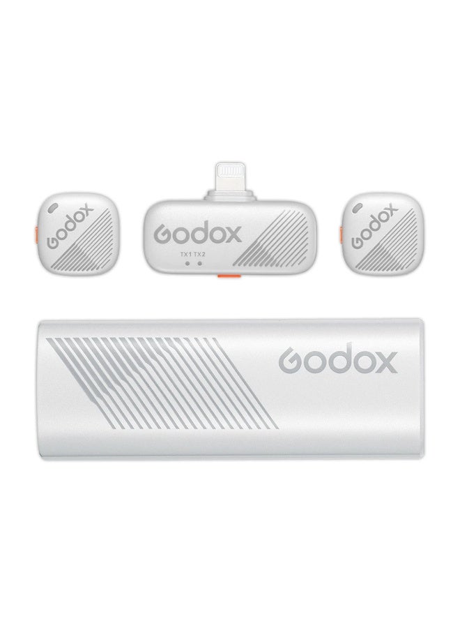 Godox Godox CUBE-SL KIT 2 WHITE (Lightning Plug) 2.4GHz Wireless Microphone System for iOS Devices - Image 1