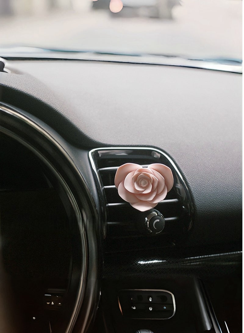 Paraphrase 2 Pieces of Handmade Car Air Vent Diffuser Clips –Elegant Pink Rose and Heart Design, Scented Car Air Freshener Accessory - Image 3