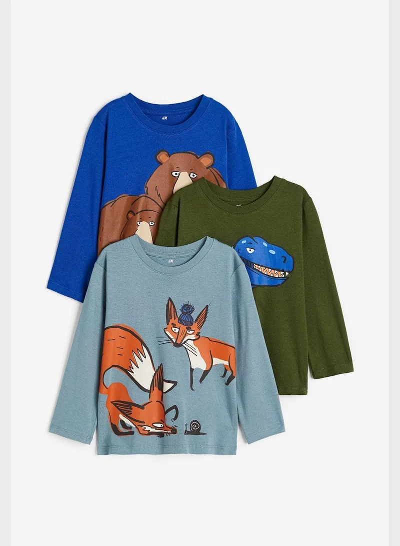 H&M Kids 3 Pack Printed Jersey T-Shirt