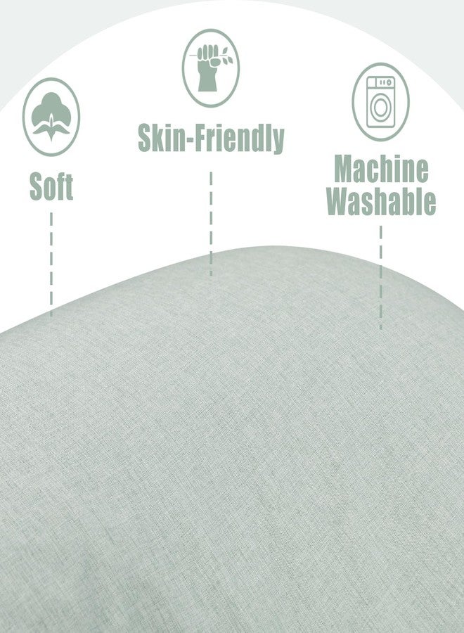 TANOFAR غطاء وسادة الحمل TANOFAR على شكل J (غطاء وسادة فقط)، غطاء بديل ناعم للغاية لوسادة الأمومة، مع سحاب كبير الحجم، يناسب وسادة الحمل بحجم 55/58 بوصة، أخضر - Image 3