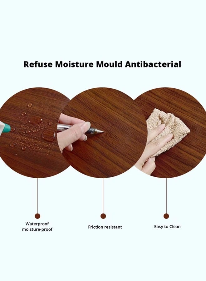 Reelyo Self-Adhesive Wall Trim Living Room Skirting Line Wall Border Stickers Self-Adhesive Realistic Wood Grain Waist Line Wallpaper for Mirror Frame, Cabinet, Edges & Borders and Tiles（10m*10cm） - Image 2