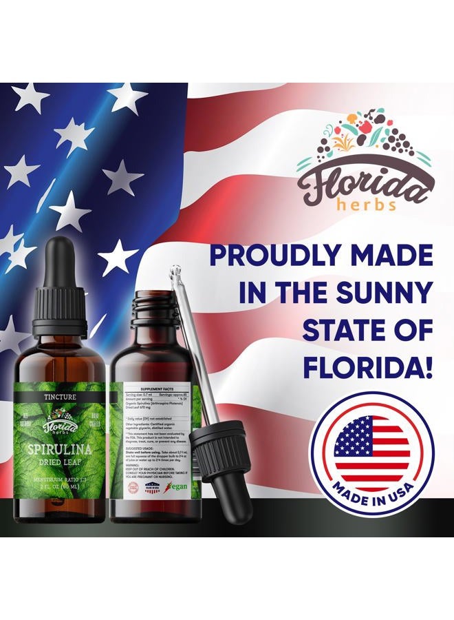 FLORIDA HERBS Spirulina Tincture, Organic Spirulina Extract (Arthrospira Platensis) Herbal Supplement, Non-GMO in Cold-Pressed Organic Vegetable Glycerin, 700 mg, 2 oz (60 ml) - Image 5
