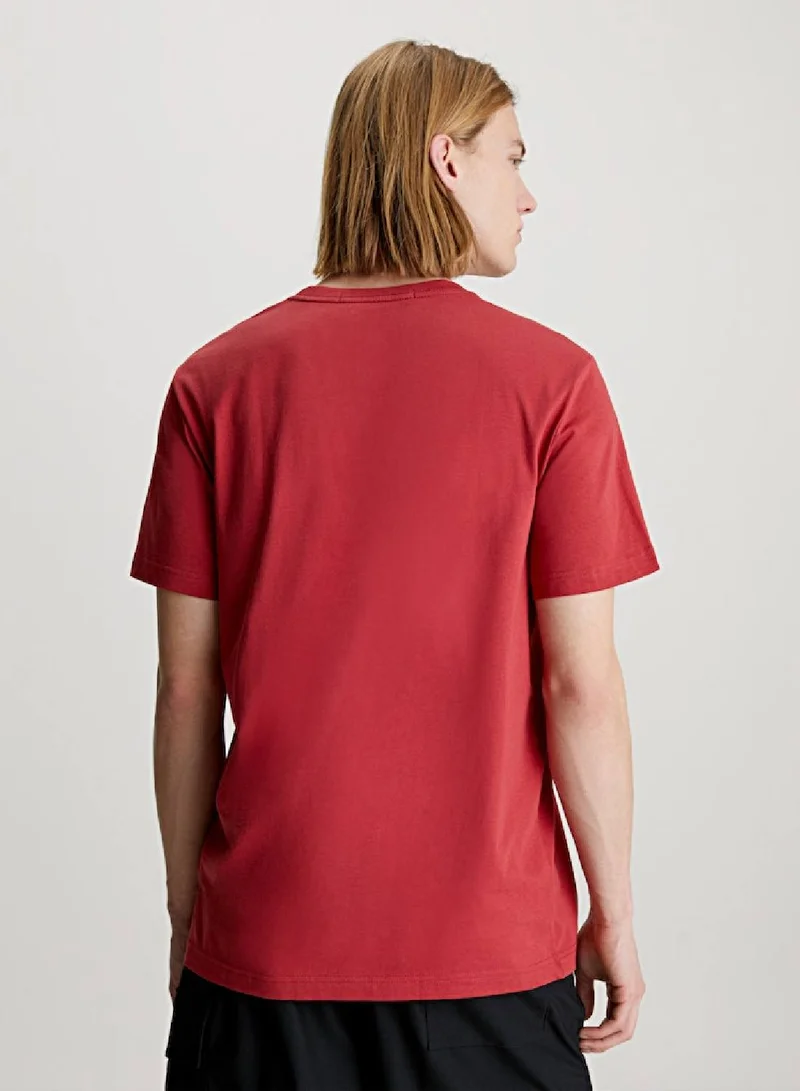Calvin Klein Jeans Men's Monogram T-Shirt -  cotton jersey, Red