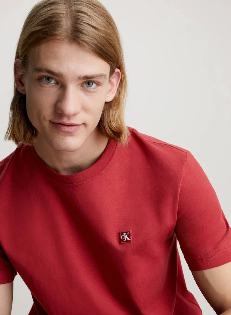 Calvin Klein Jeans Men's Monogram T-Shirt -  cotton jersey, Red