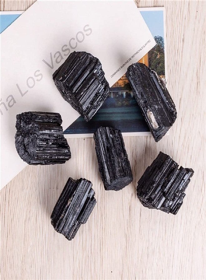 GEMTUB 1 KG Black Tourmaline Raw Stone Natural Black Tourmaline Rough Stones Chunk Rock Gemstone for Reiki Healing Aura Cleaning Meditation Vastu Correction & Home Decoration (1 KG) - Image 2