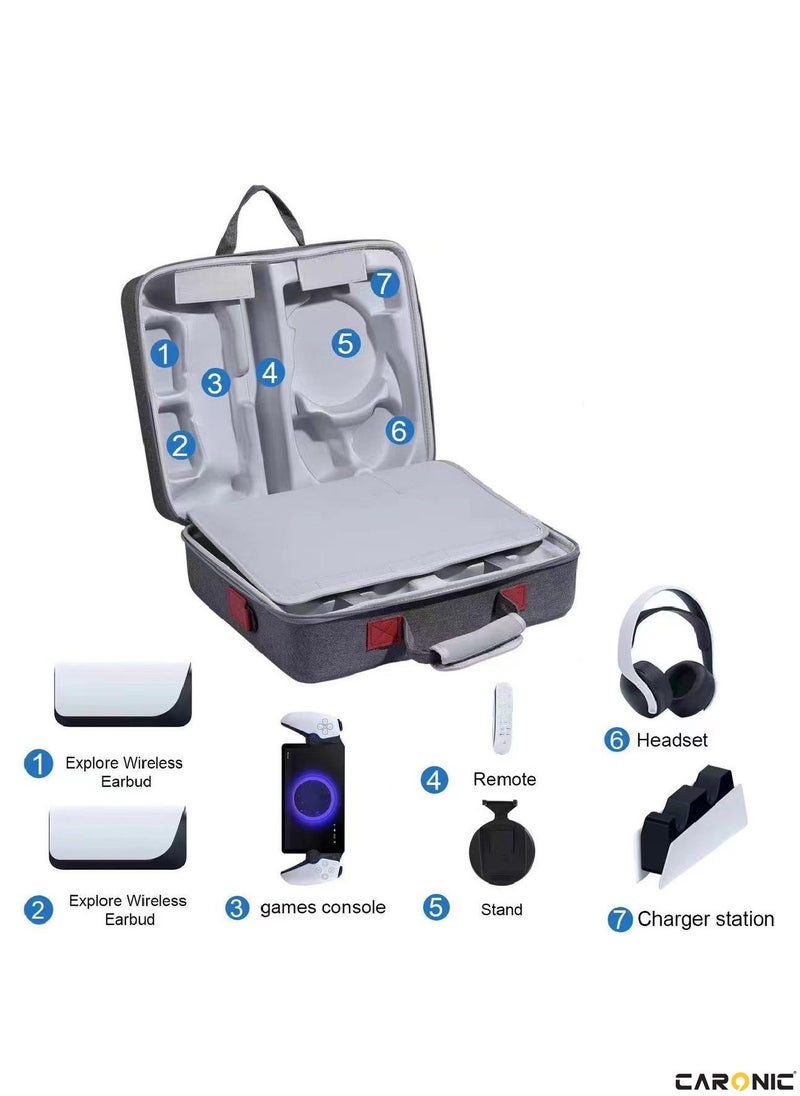CARONIC - PS5 Carrying Case Travel Storage Bag Compatible With Playstation 5 Slim - Image 1