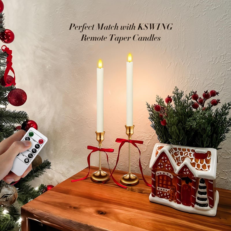 KSWING Candlestick Holders 6 PCS Metal Taper Candle Holders, KSWING Gold Candle Stick Holders Set, Perfect for Table Centerpiece Mantel Party Wedding Christmas Home Decor, Set of 6 - Image 2