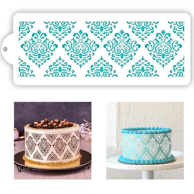 SWAGSTATION Cake Decoration Lace Stencils Food Grade Plastic Molds Design Sheet PET Material 6 X 15 Inches CK103