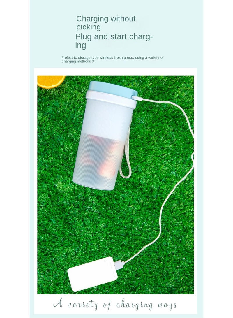 Y&D Portable Electric Juicer Cup Outdoor Wireless Fruit Stirring Cup Blue 1300mah  - Image 4