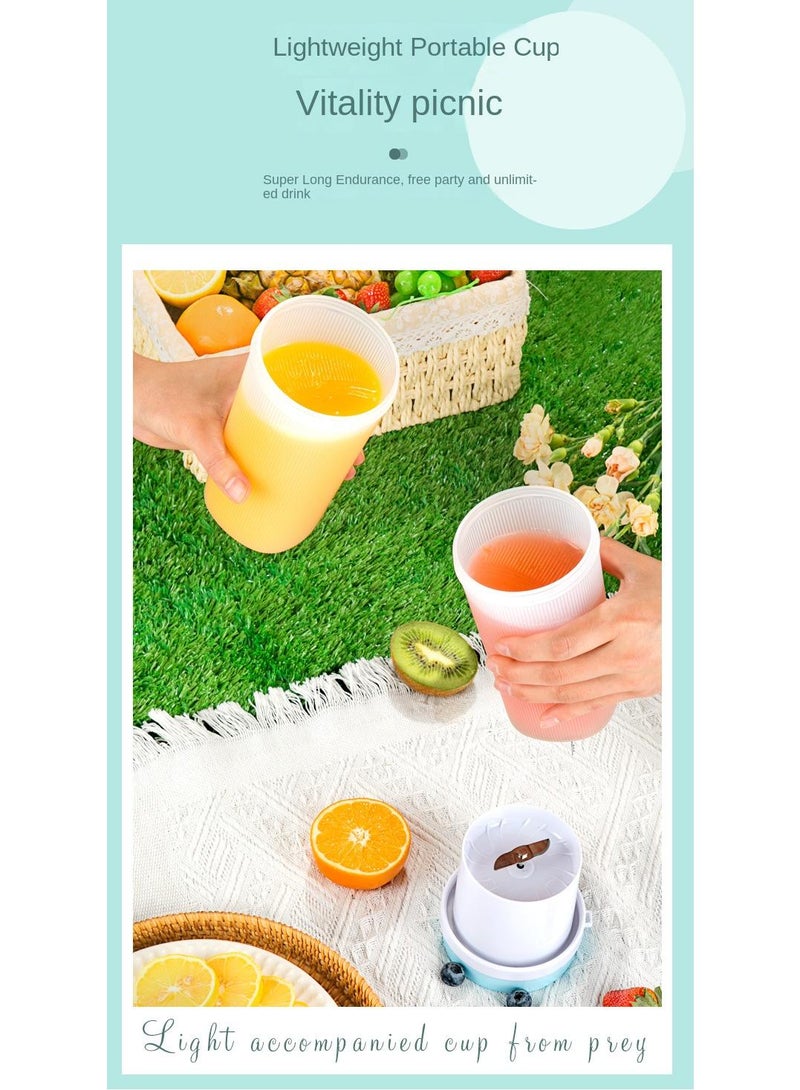 Y&D Portable Electric Juicer Cup Outdoor Wireless Fruit Stirring Cup Blue 1300mah  - Image 3
