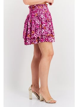 INC Women Abstract Printed Ruffle Skirt, Purple Combo  - Image 2