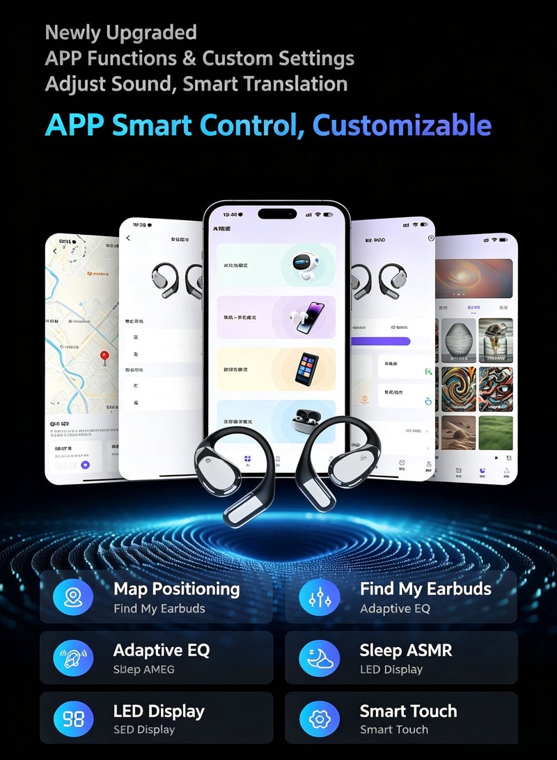 Shinecon Open-Ear Bluetooth 6.0 Earphones with Noise Reduction, Hanging Ear Design - Image 5