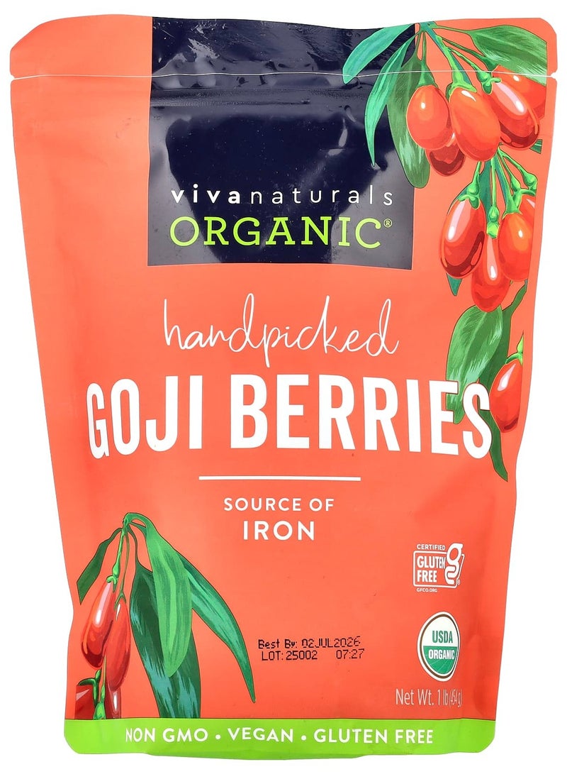Viva Naturals Organic Handpicked Goji Berries 1 lb (454 g)