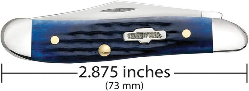 Case WR XX Pocket Knife Navy Blue Bone Peanut Item #2802 - (6220 SS) - Length Closed: 2 7/8 Inches - Image 2
