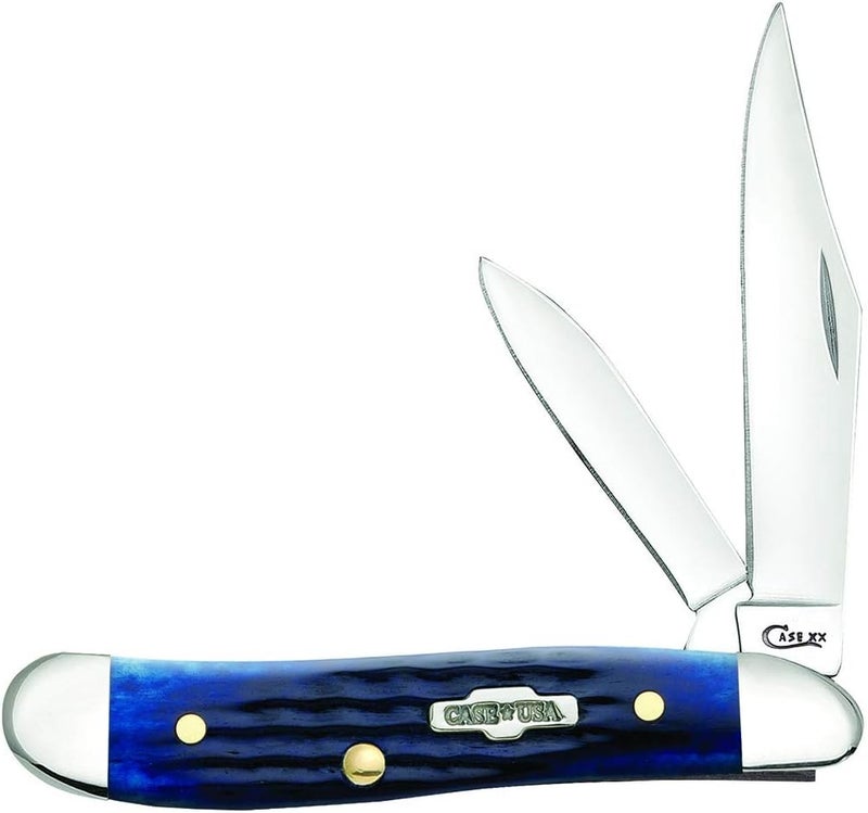 Case WR XX Pocket Knife Navy Blue Bone Peanut Item #2802 - (6220 SS) - Length Closed: 2 7/8 Inches - Image 1