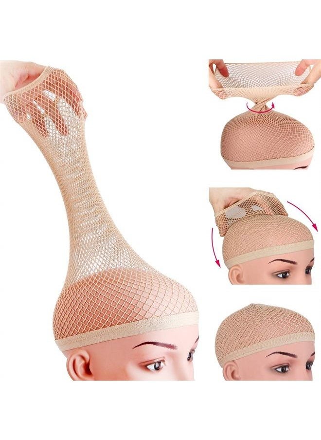Dreamlover Wig Cap for Long Hair, Hair Net for Wig, Fishnet Wig Cap for Women, Natural Nude, 3 Pieces 