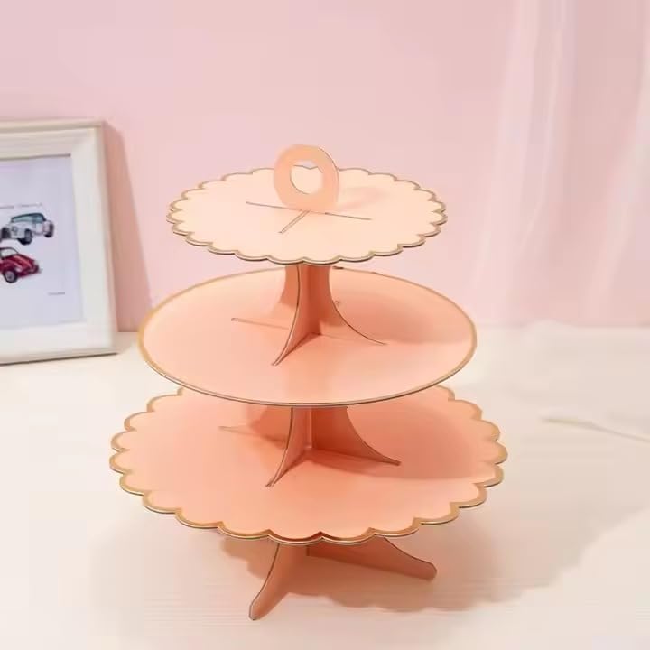 ThePartyPopper PEACH THREE TIER CUPCAKE STAND - Image 2